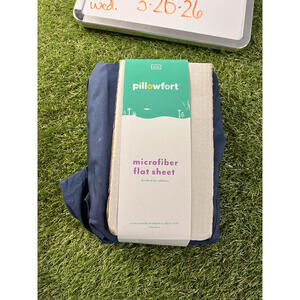 Pillowfort Microfiber Flat Sheet Navy Blue NWOT